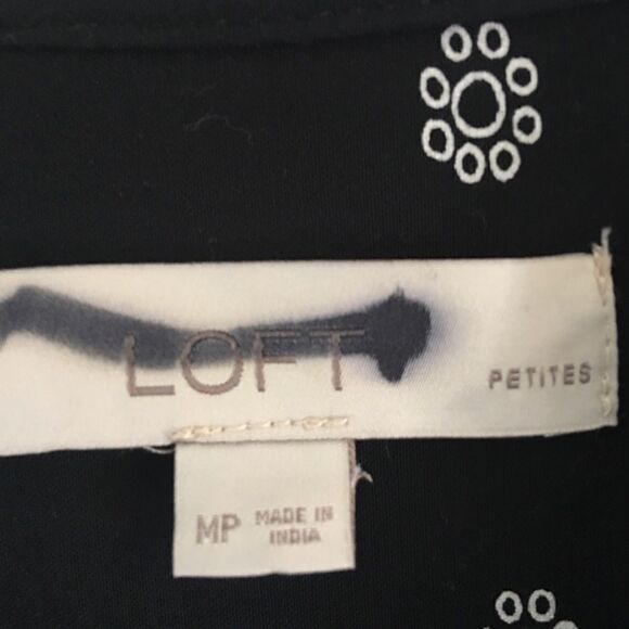 LOFT black & white print peasant top | MP - Picture 4 of 7